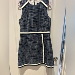 Judith and Charles blue/white/blk tweed dress size 10